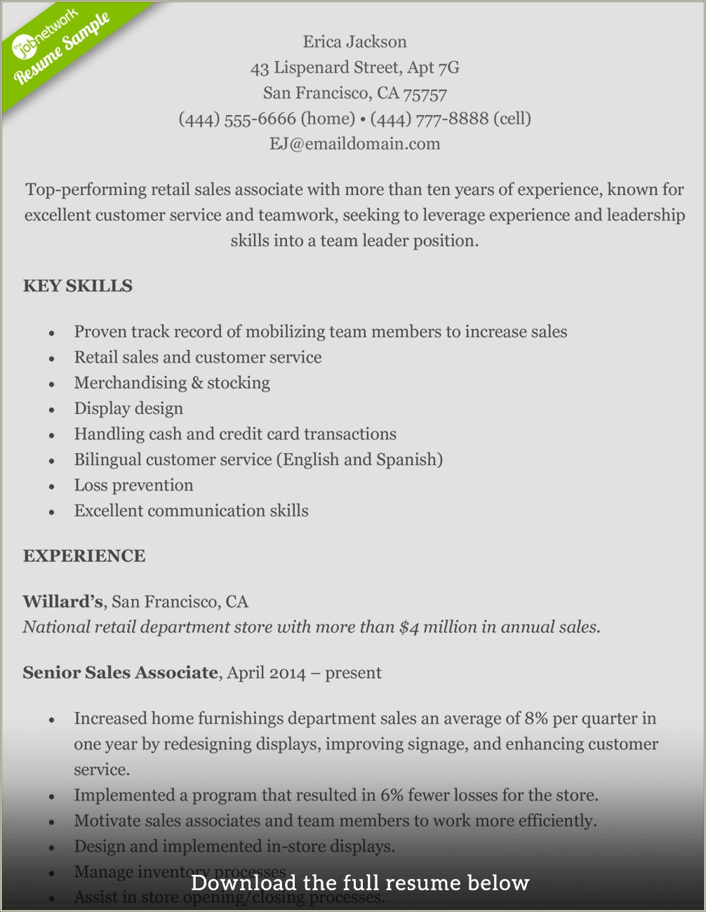 skills-for-clothing-store-resume-resume-example-gallery