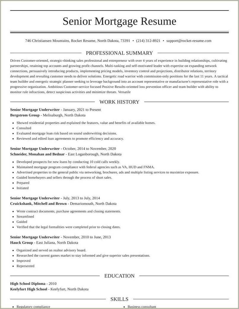 due-diligence-underwriter-resume-example-resume-example-gallery