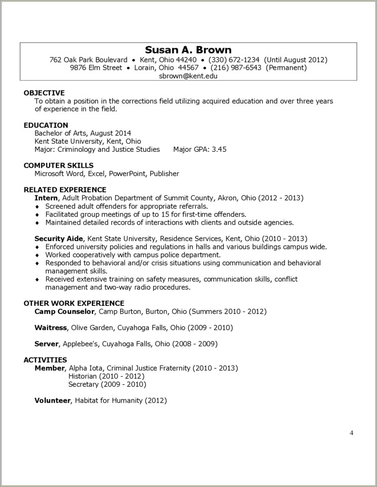 Skills Of Criminology In Resume - Resume Example Gallery