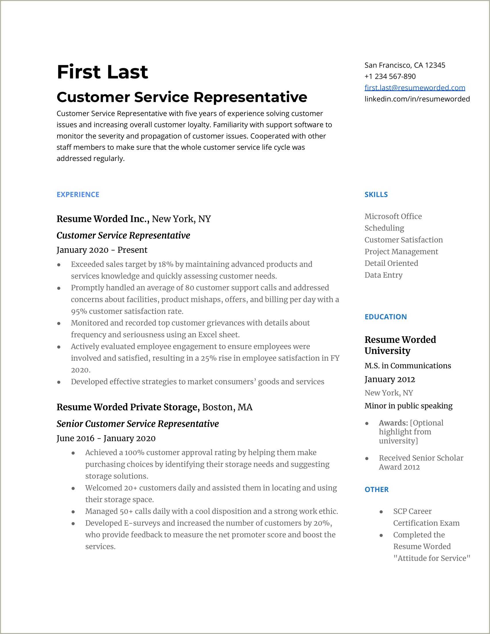 skills-or-resume-customer-service-resume-example-gallery