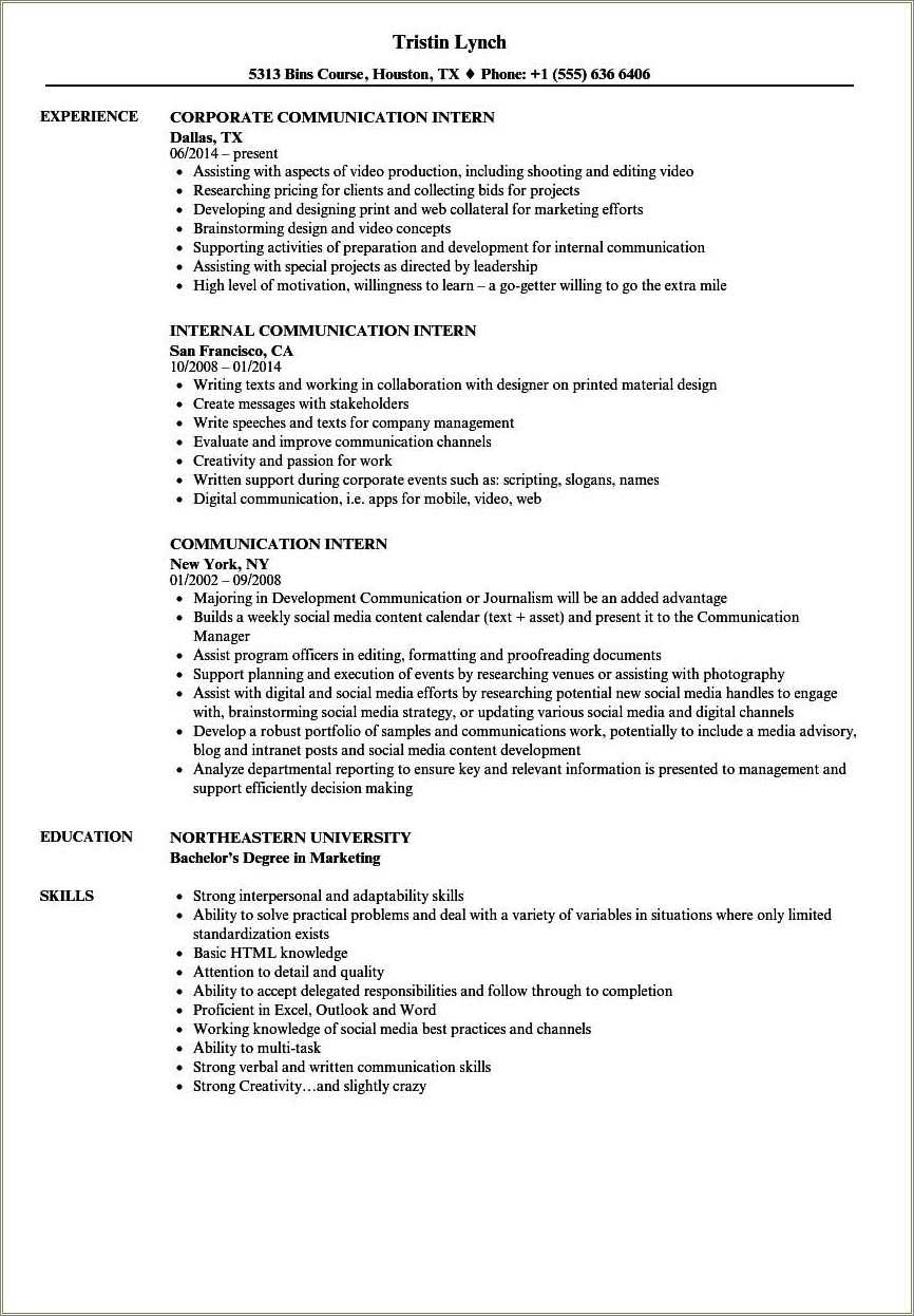 social-media-intern-resume-skills-resume-example-gallery