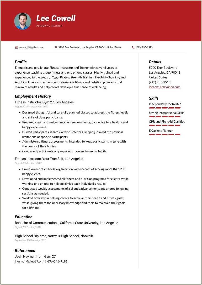 resume format for soft skills trainer