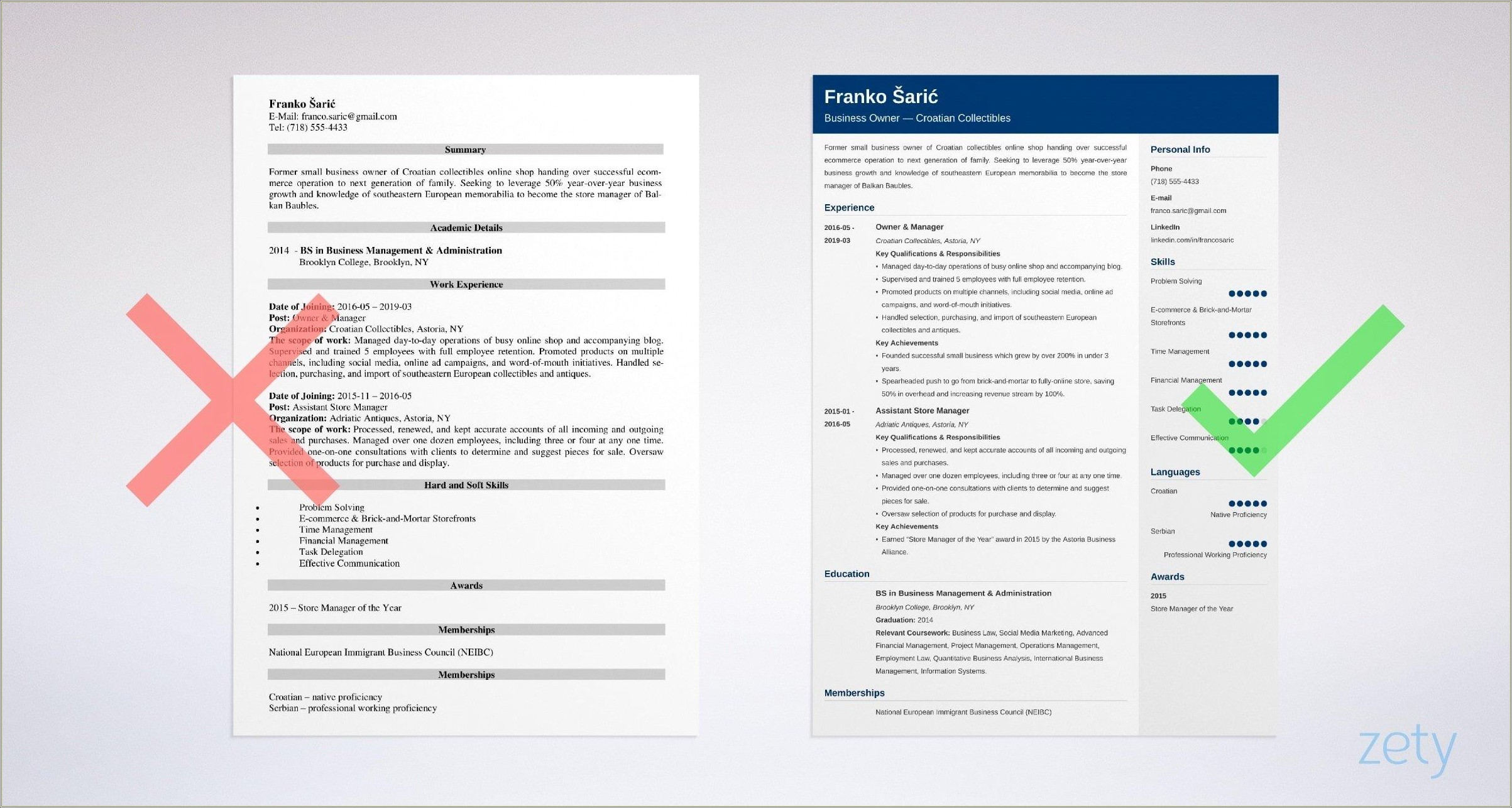 Sole Proprietorship Skills On Resume - Resume Example Gallery