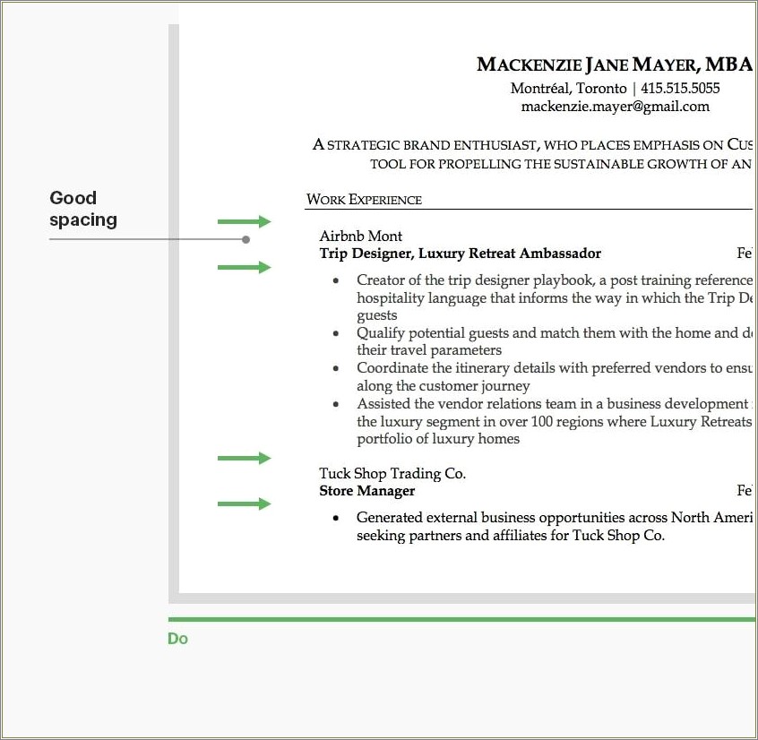 Resume Examples With Margins And Spacing Measurements - Resume Example ...