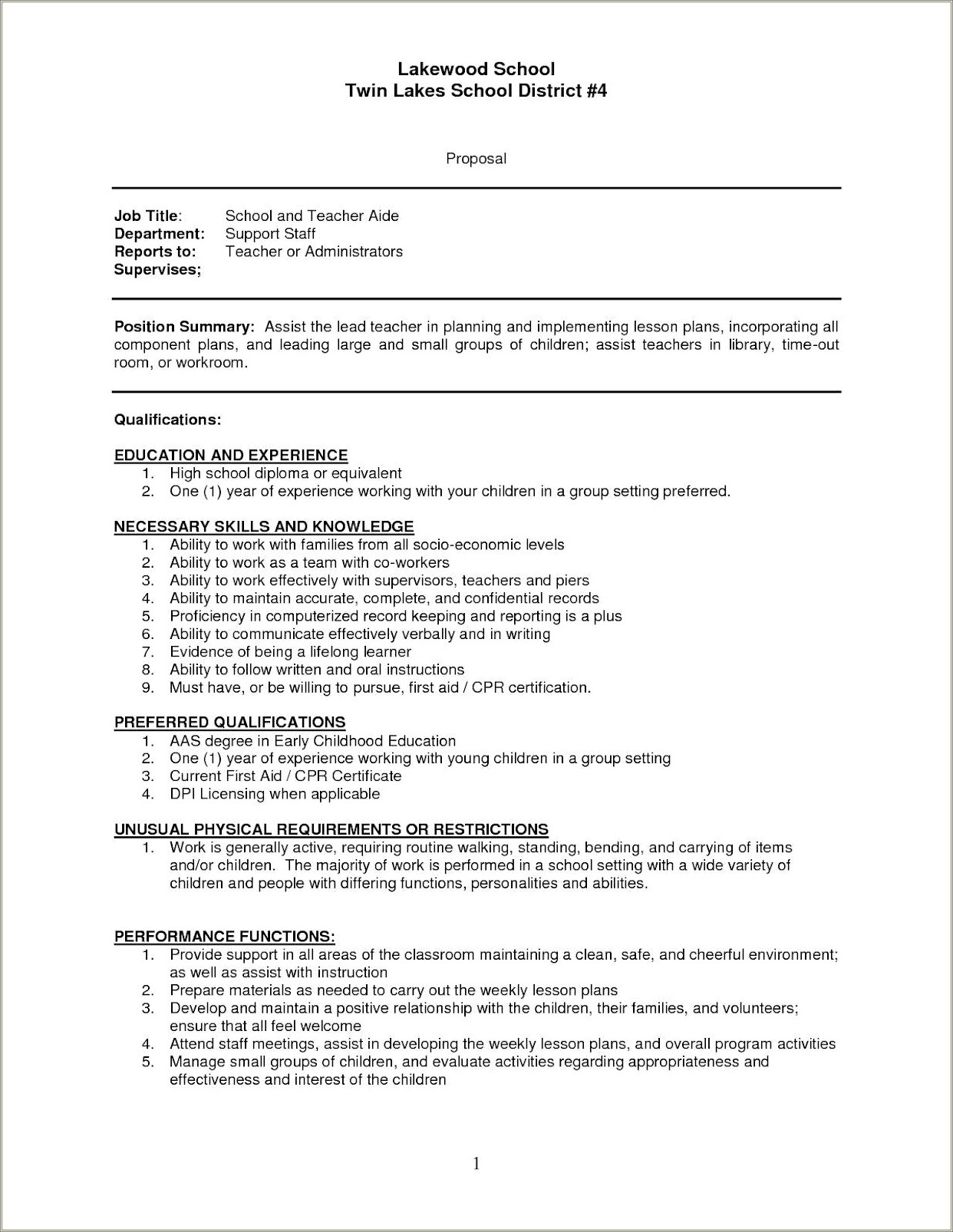 Special Education Aide Resume Example Resume Example Gallery