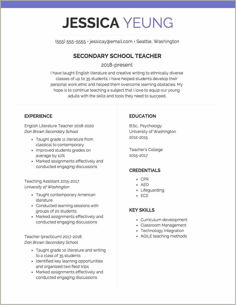 Special Skills For Teacher Resume Resume Example Gallery