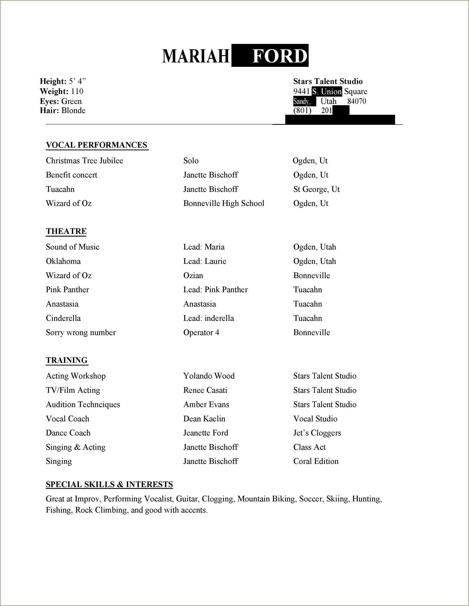 list-of-special-skills-for-actor-resume-resume-example-gallery