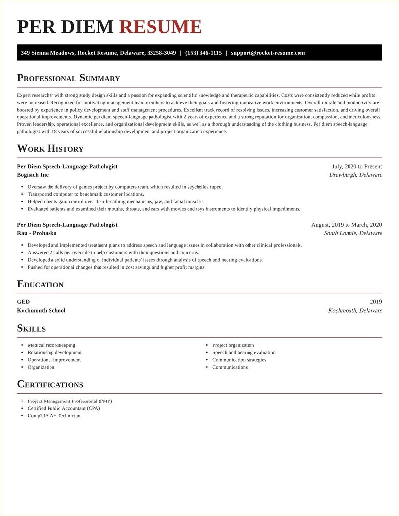 Speech Pathologist Cfy Resume Example - Resume Example Gallery