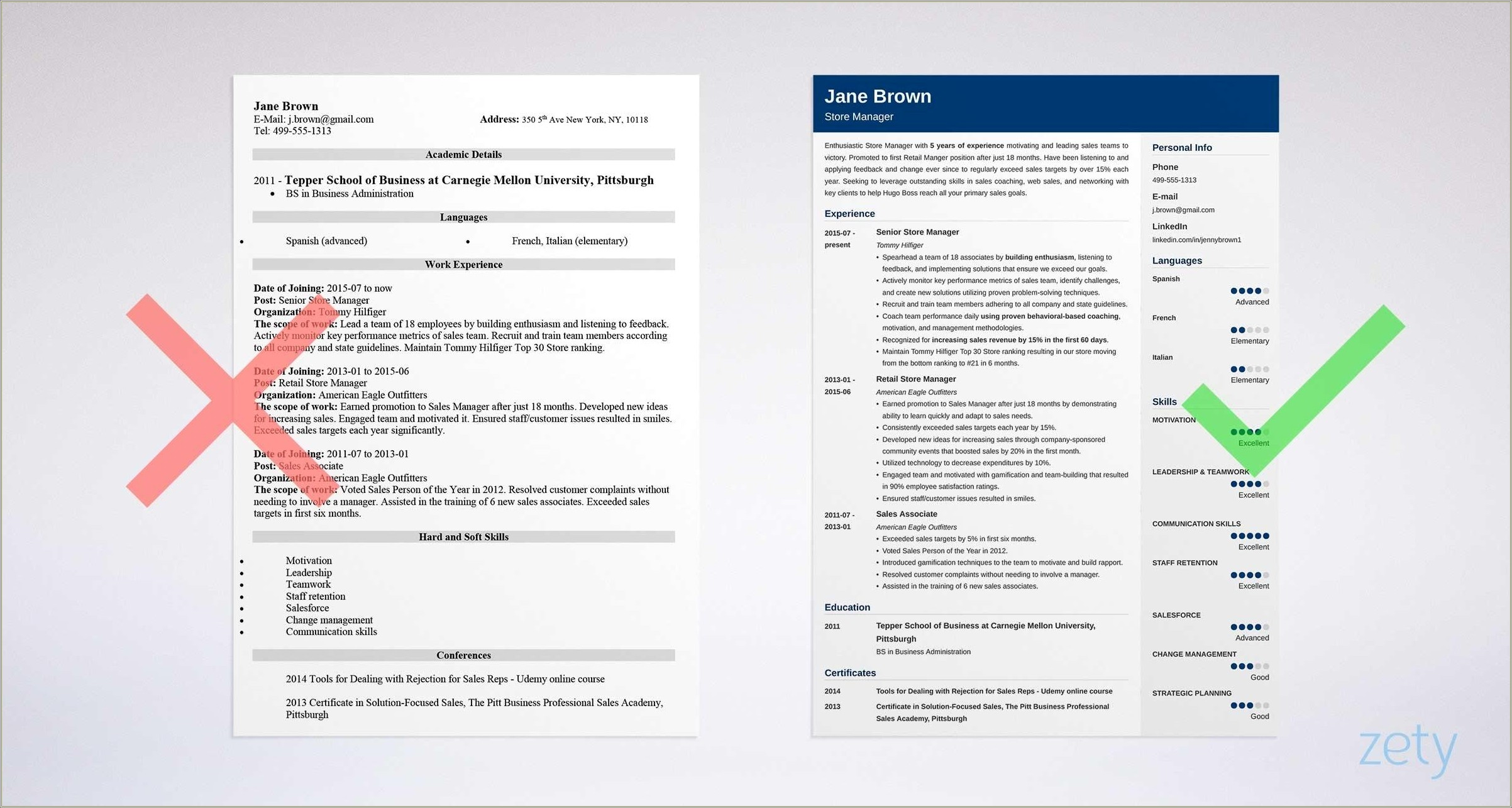 Store Incharge Resume Format In Word