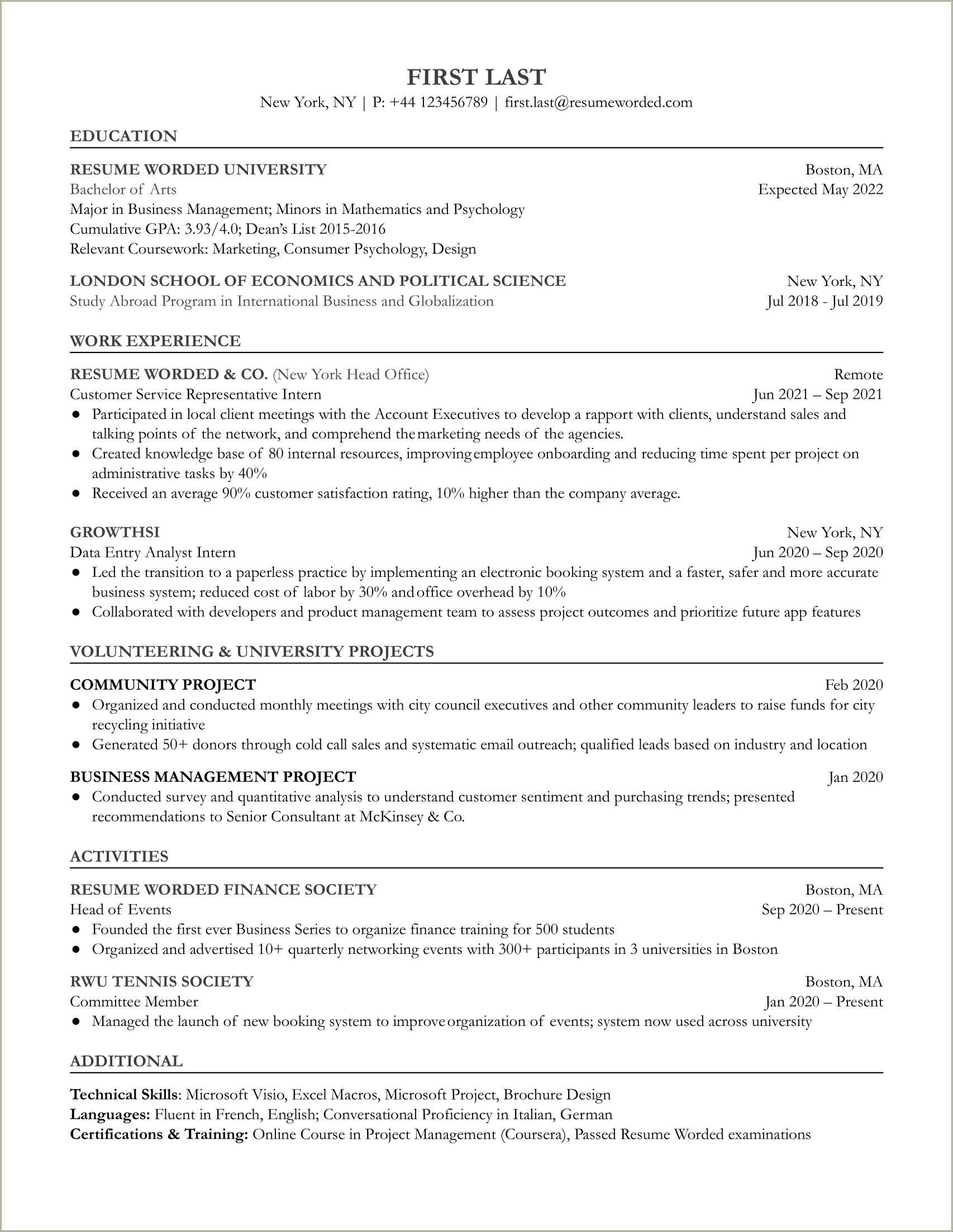 Project Management Roles And Responsibilities Resume