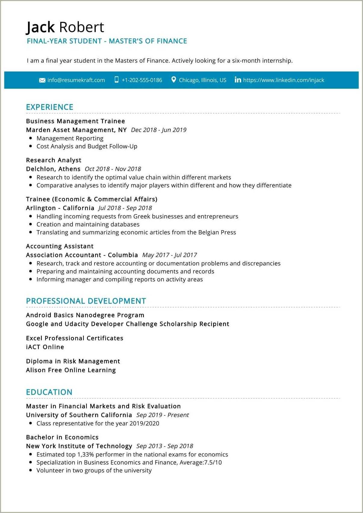 student-resume-profile-statement-examples-resume-example-gallery