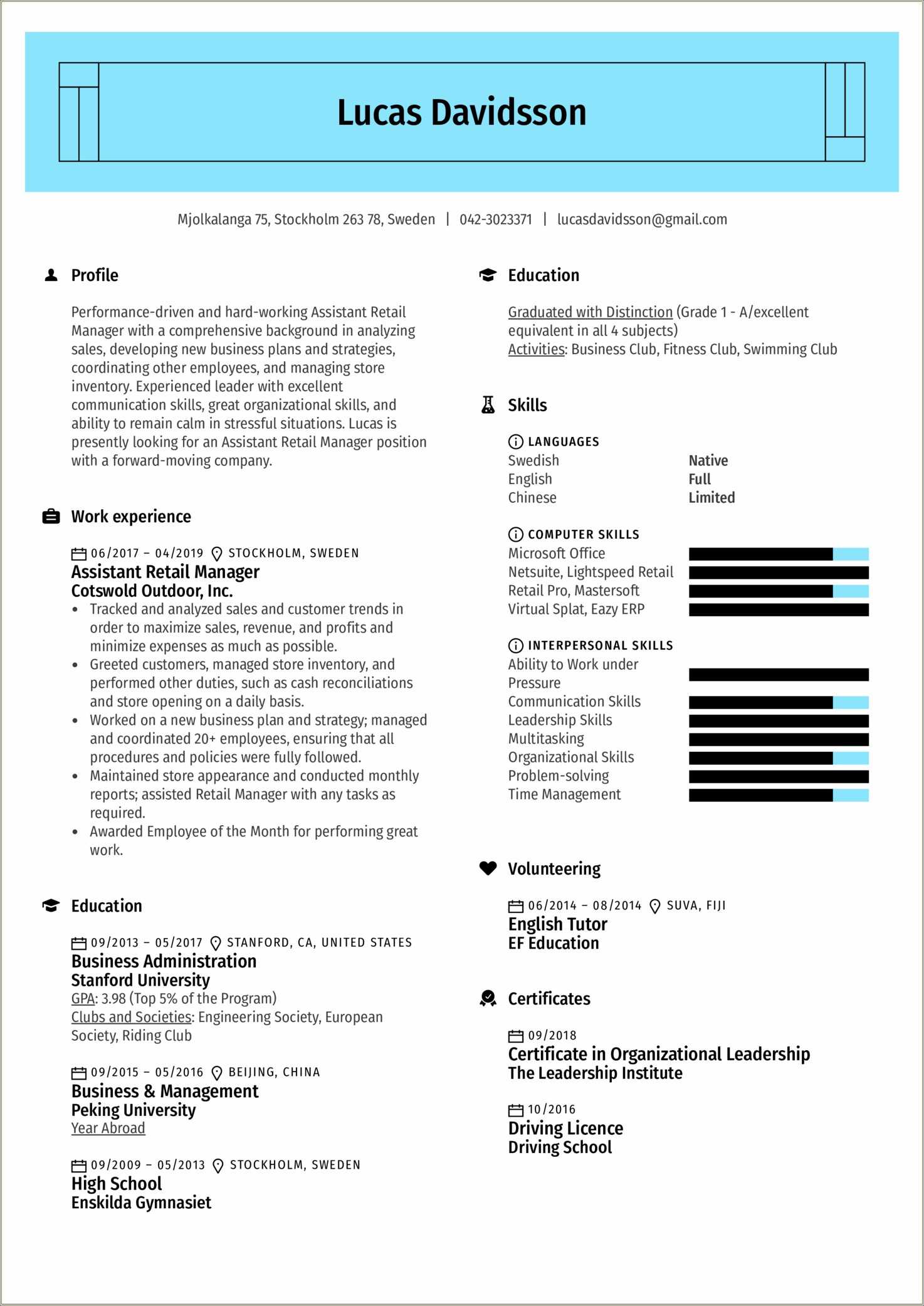 Study Abroad Coordinator Resume Samples Resume Example Gallery