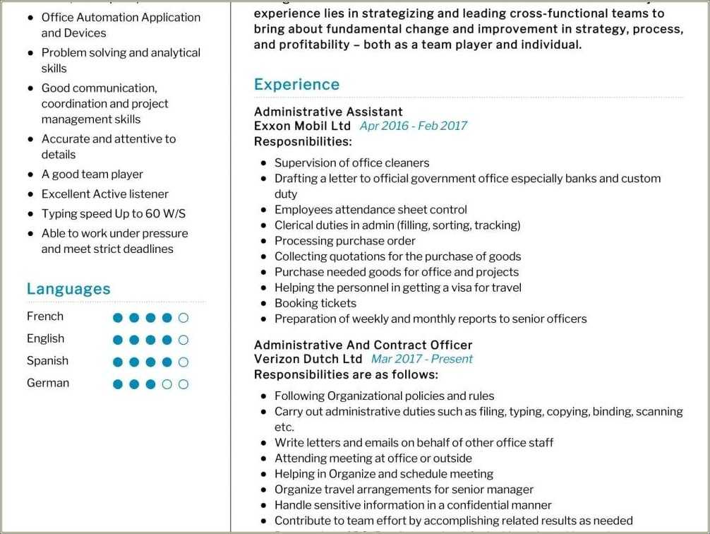 Supervisory Contract Specialist Resume Sample - Resume Example Gallery