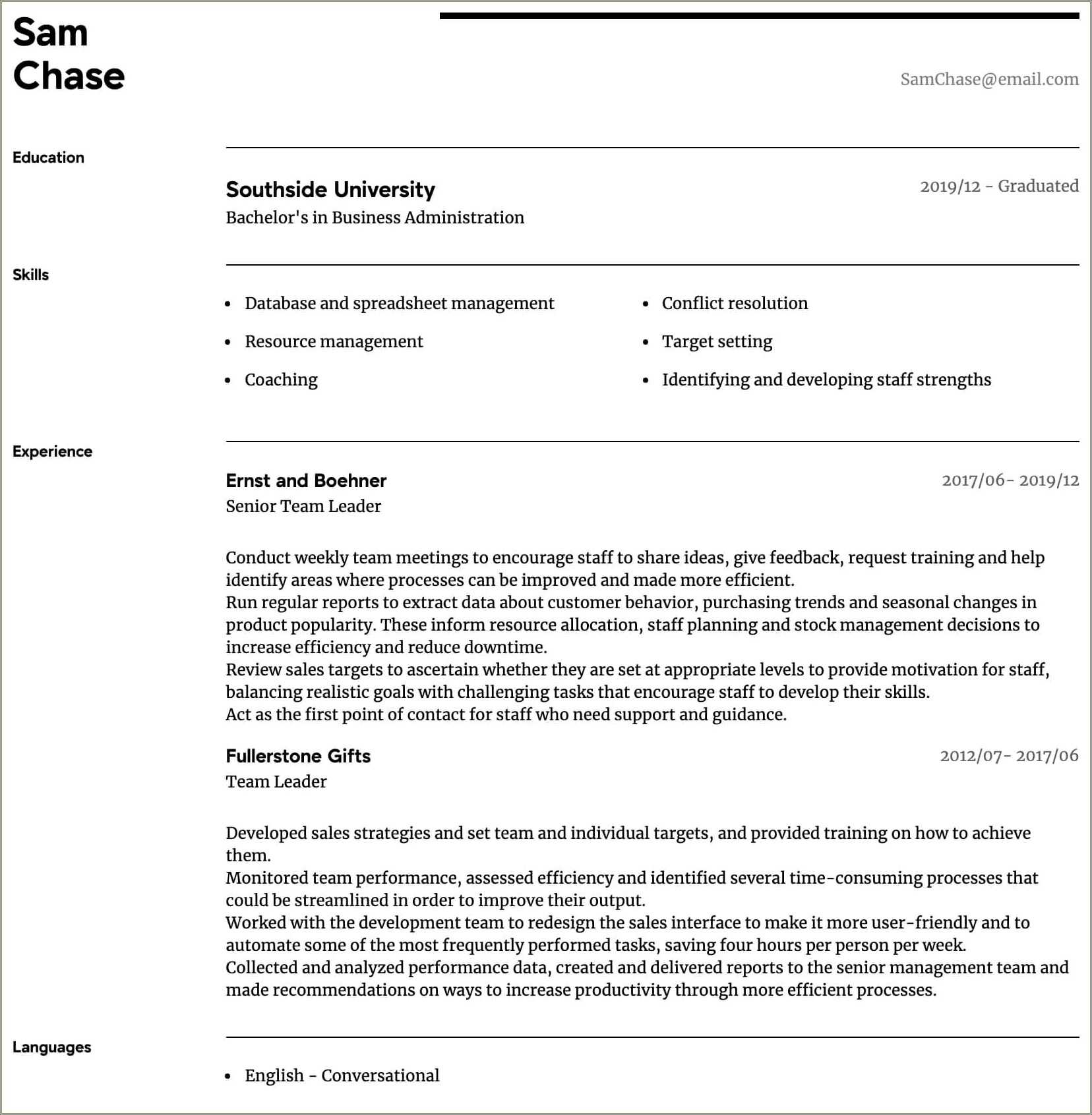 team-leader-operations-resume-sample-resume-example-gallery