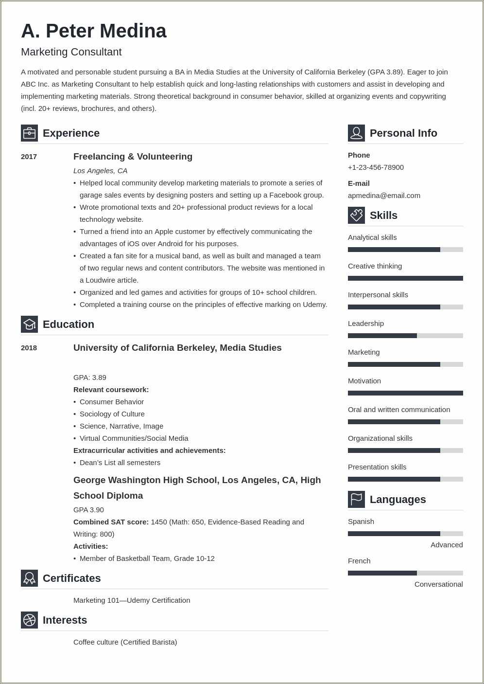 Tech Resume Template Without Objective - Resume Example Gallery