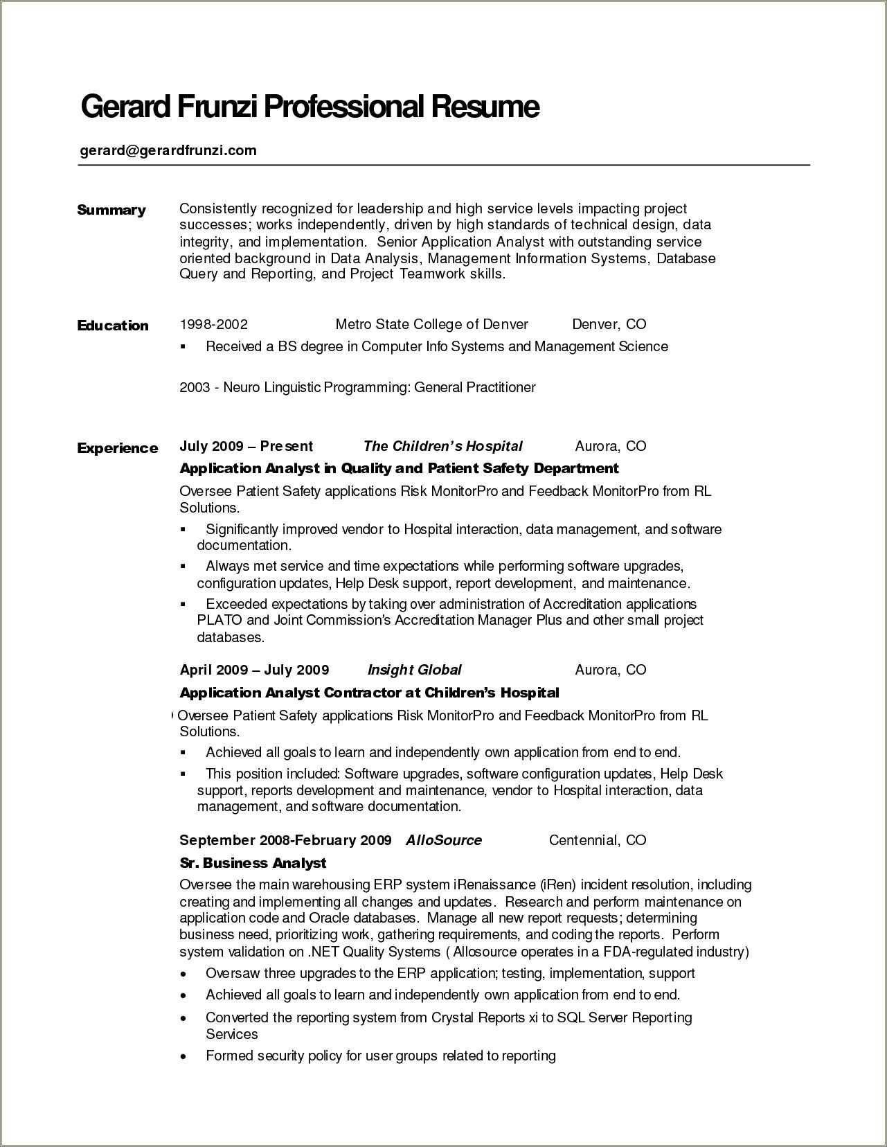  Third Person Resume Summary Example Resume Example Gallery