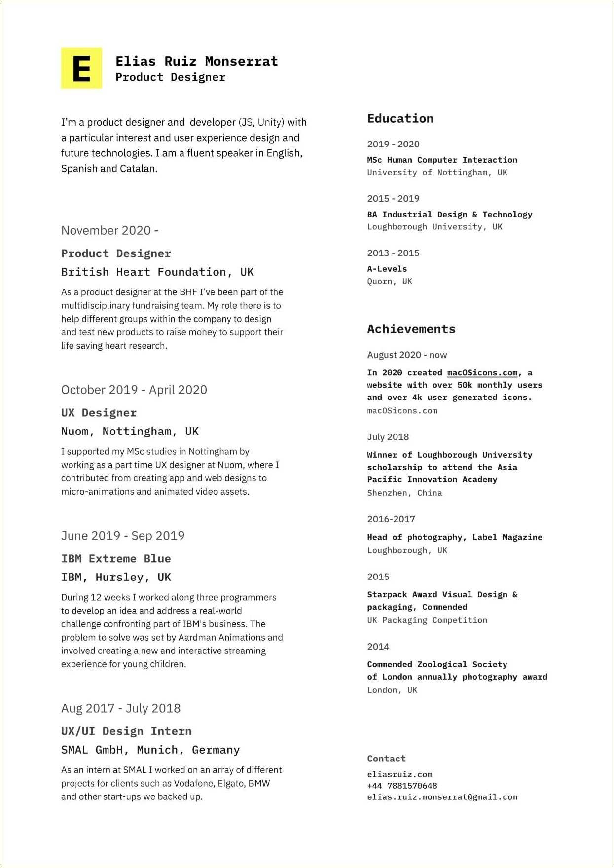 Ui Ux Designer Resume Objective - Resume Example Gallery