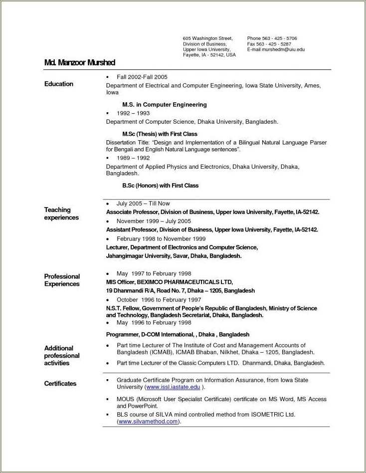 Best Resume Format For Job Hoppers - Resume Example Gallery