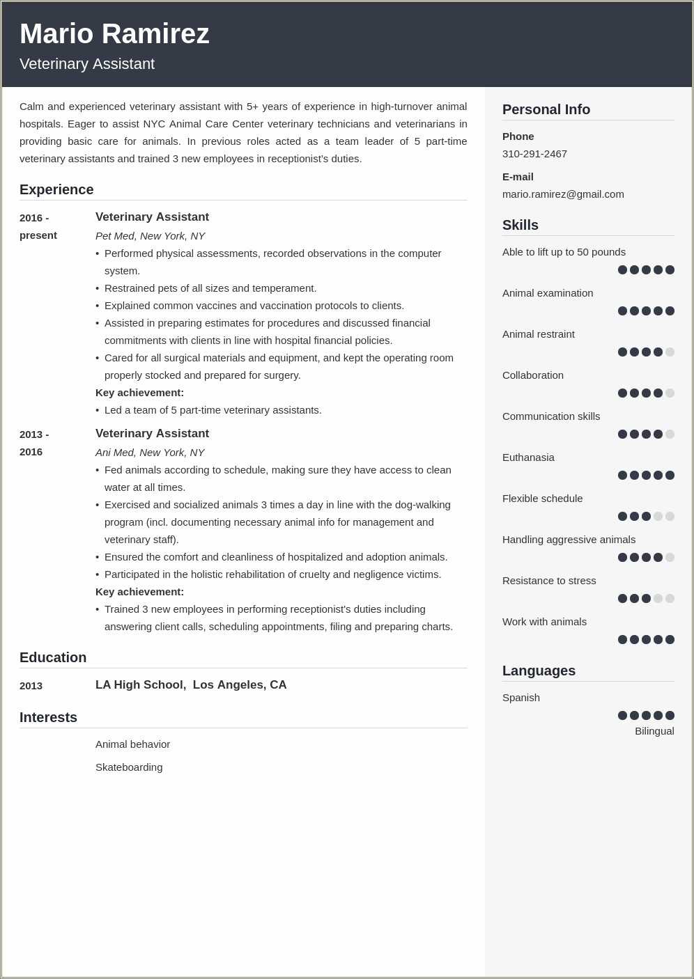 veterinary-receptionist-resume-job-description-resume-example-gallery