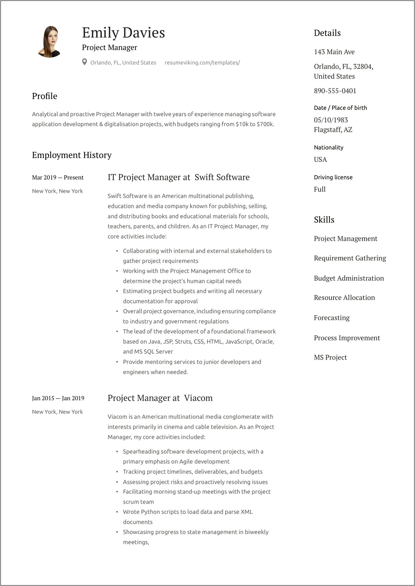 vsts-project-management-resume-examples-resume-example-gallery