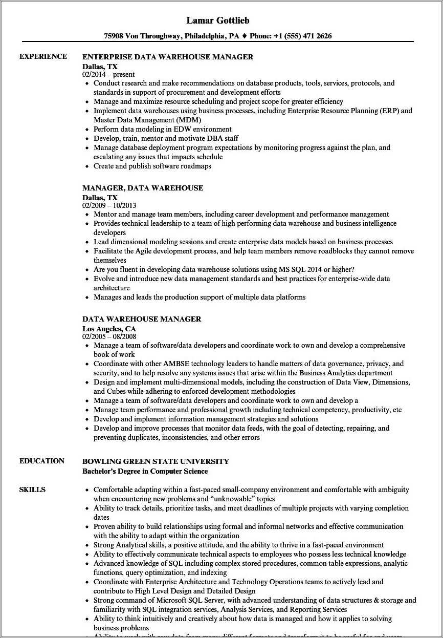 Warehouse Manager Resume Professional Summary Resume Example Gallery