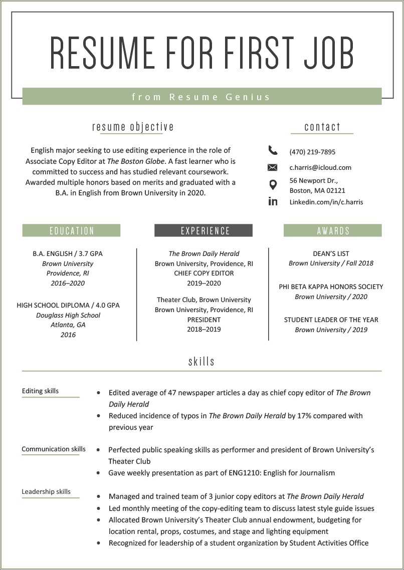 writing-your-first-job-resume-resume-example-gallery