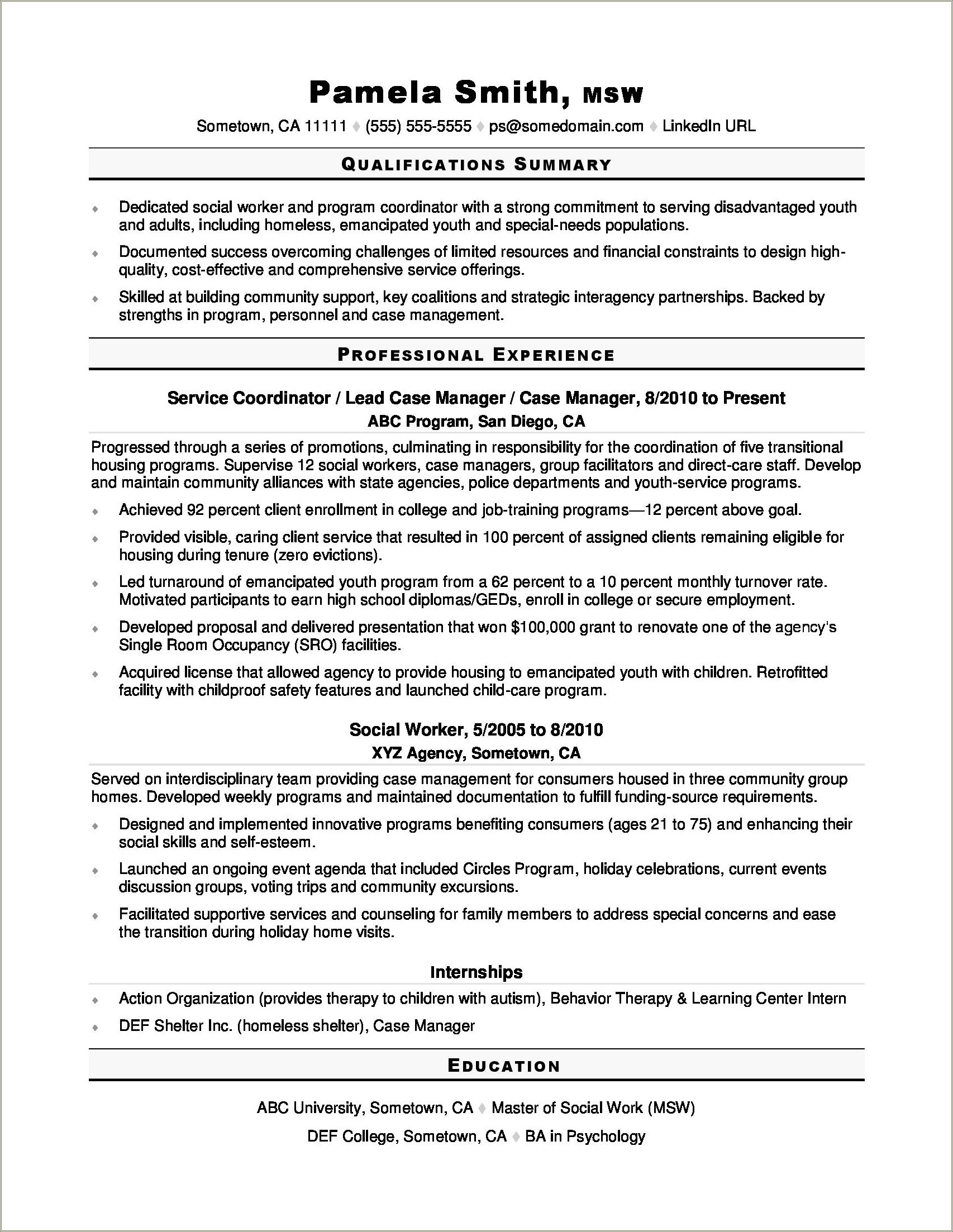 Child And Youth Worker Resume Objective Examples Resume Example Gallery