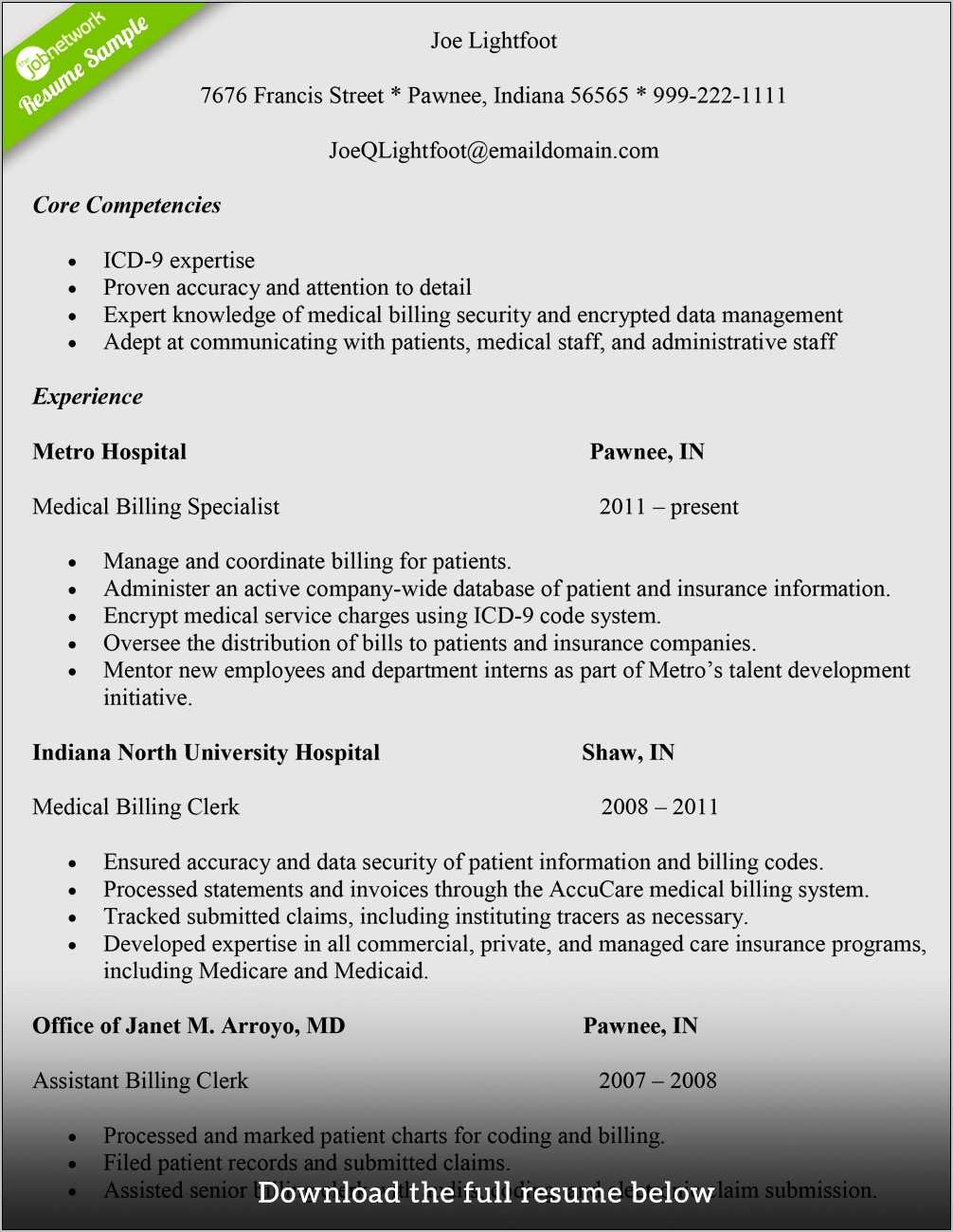 resume-format-for-hospital-billing-manager-resume-example-gallery