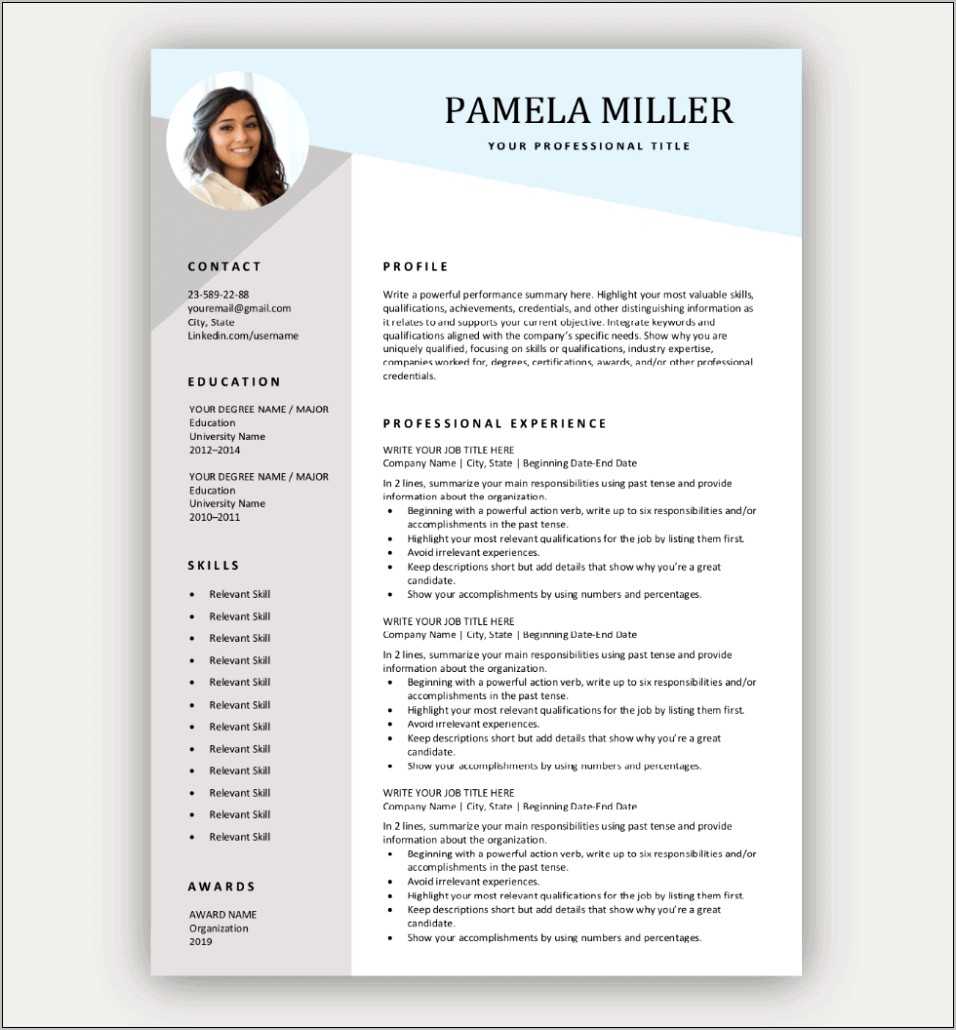 Basic Resume Format Download In Ms Word - Resume Example Gallery