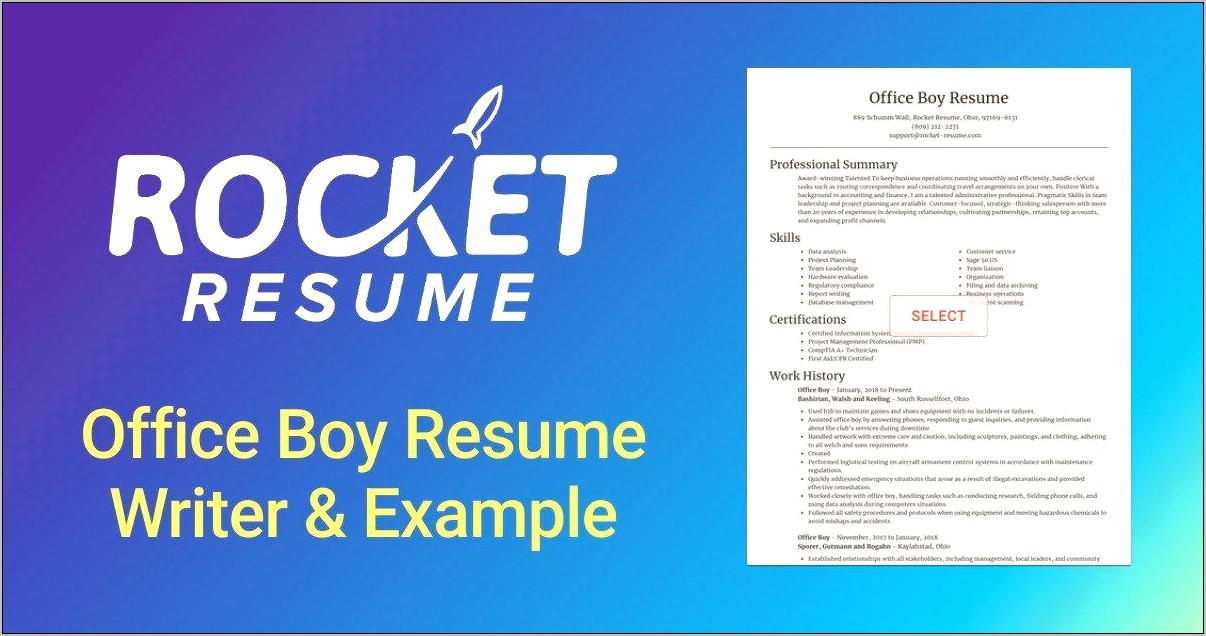 Resume Format For Office Boy Job - Resume Example Gallery