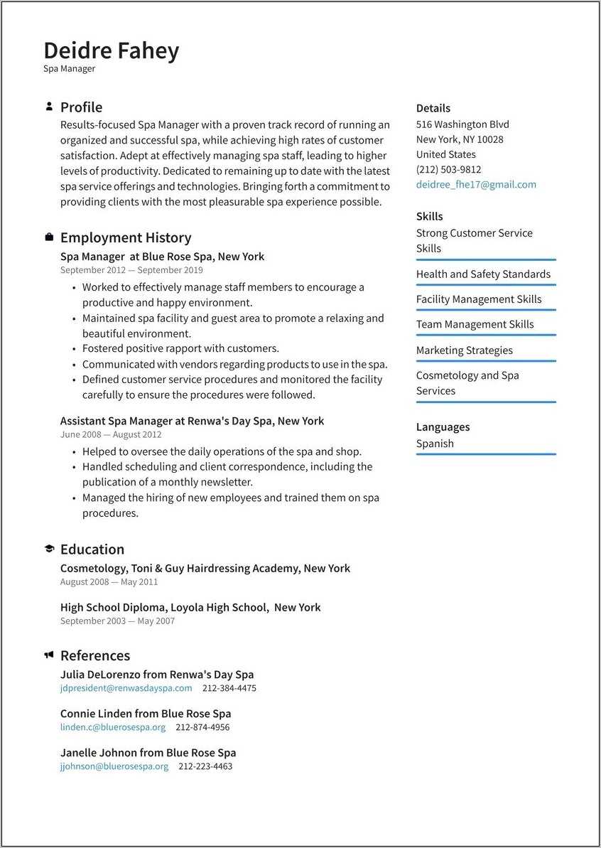 Resume Objective Examples For Hotel General Manager - Resume Example ...