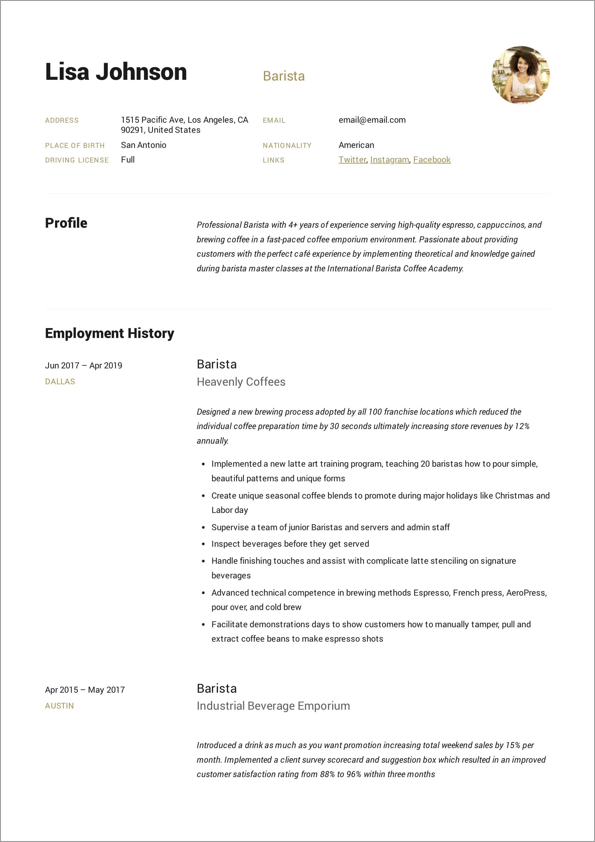 resume-objective-for-barista-with-no-experience-resume-example-gallery