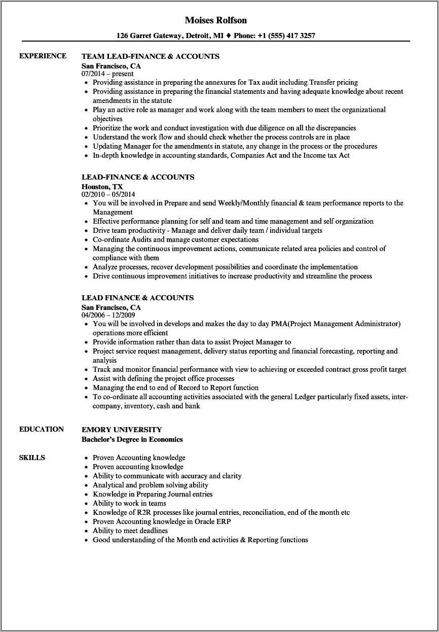 Resume Objective For Financial Position Samples - Resume Example Gallery