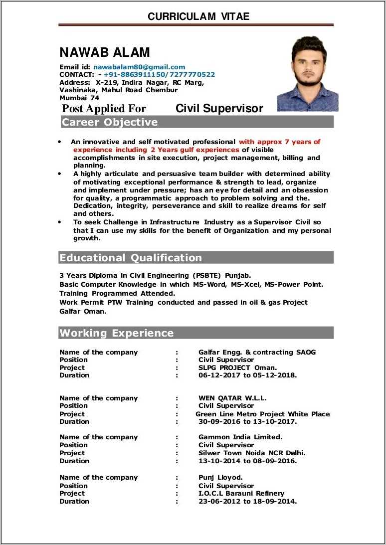 Resume Objective Lines For Civil Engineer - Resume Example Gallery