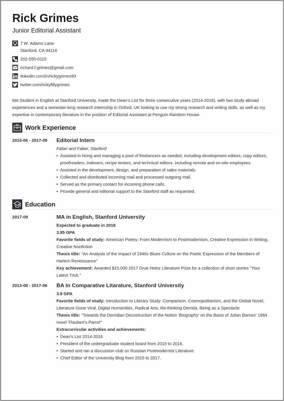 resume objective statement entry level hr