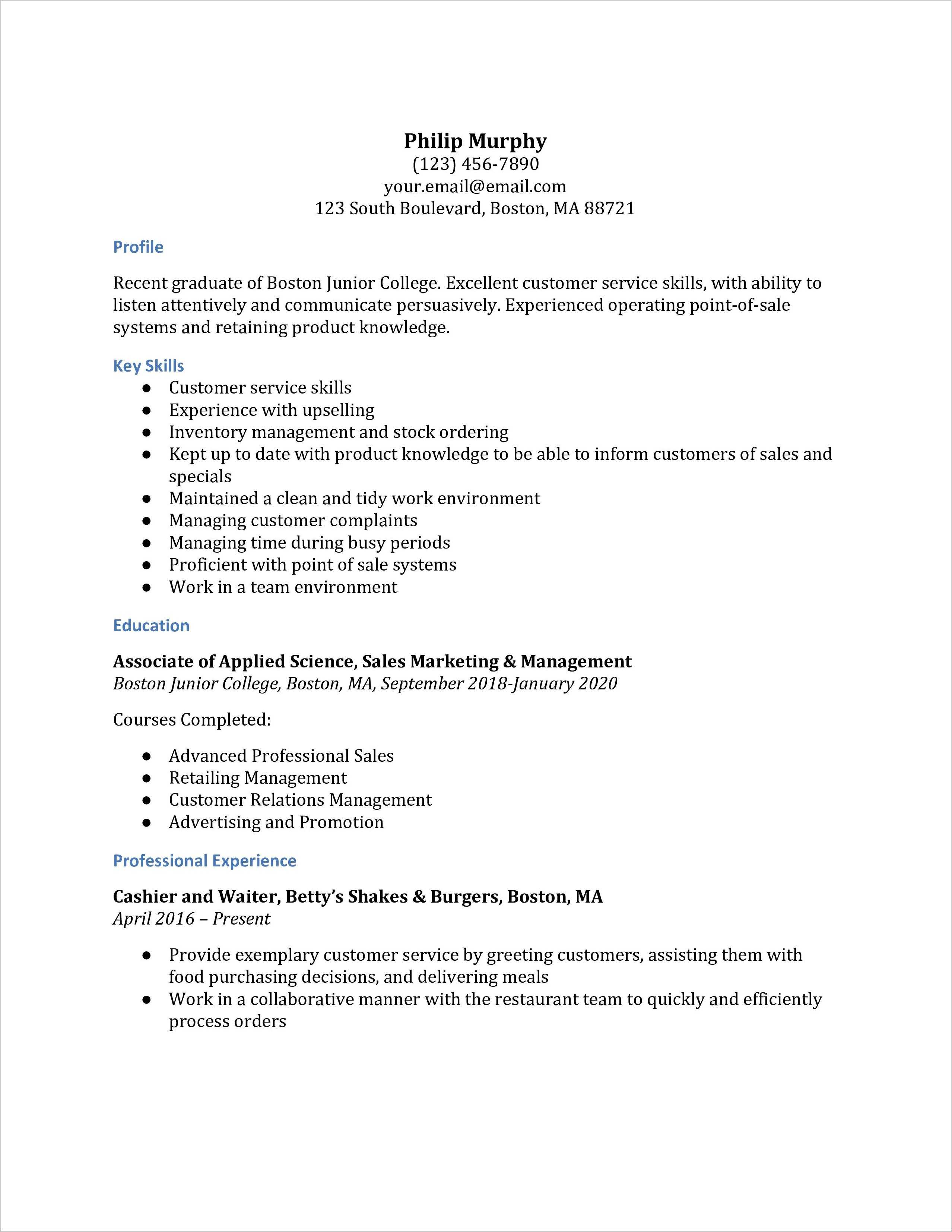 Ability To Multitask Skills Resume - Resume Example Gallery