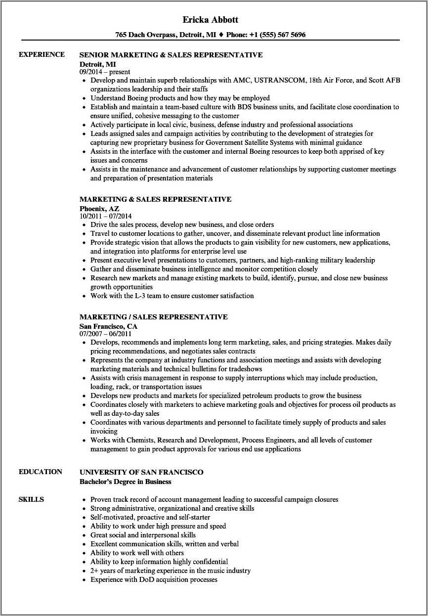 Resume Skills Wording Examples On Sales - Resume Example Gallery