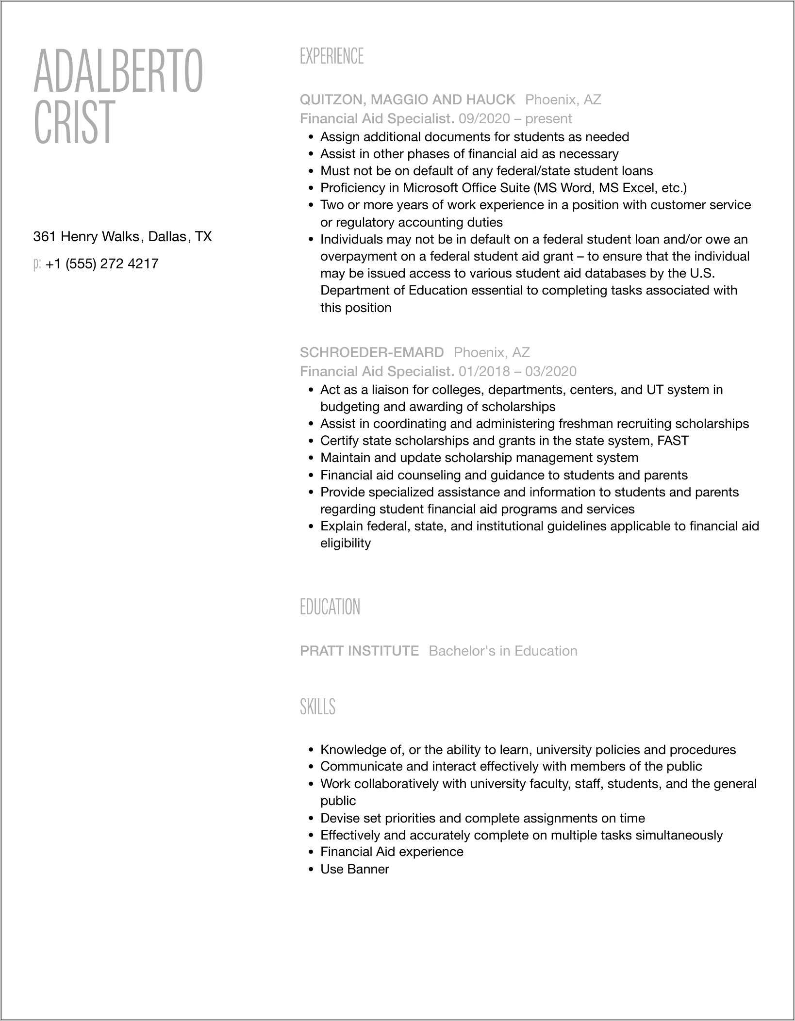 resume-summary-for-financial-aid-counselor-resume-example-gallery