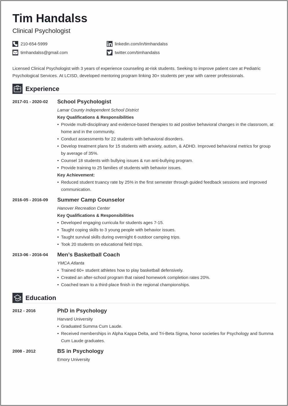 Resume Template For A Teenager With Autism - Resume Example Gallery