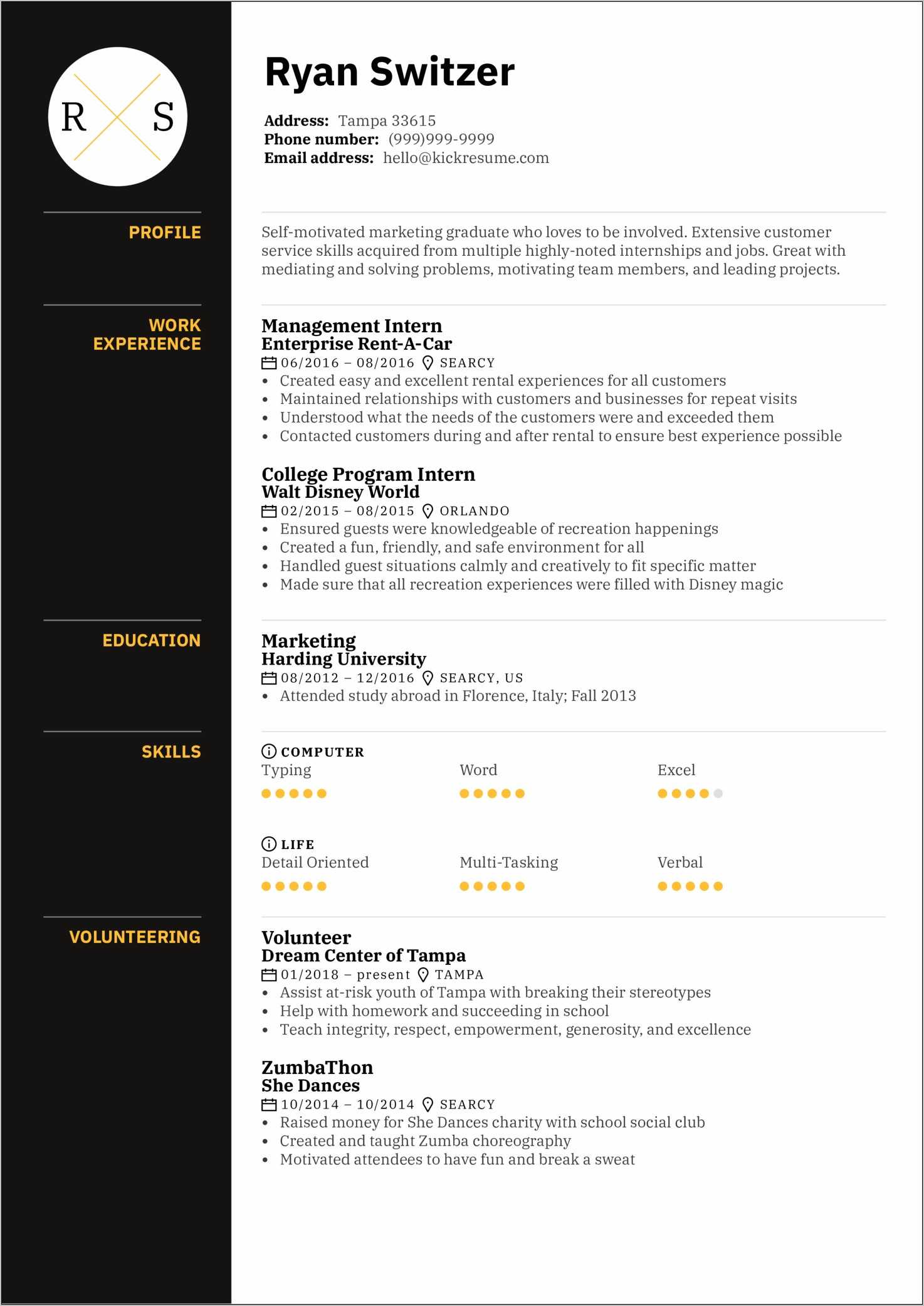 Resume Template For Study Abroad Application - Resume Example Gallery