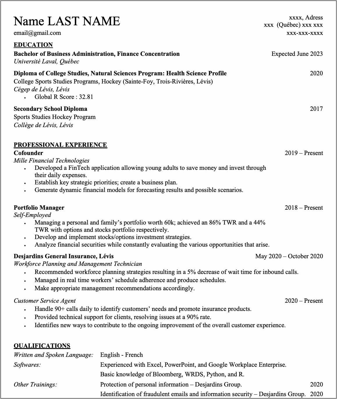 resume for no experience reddit