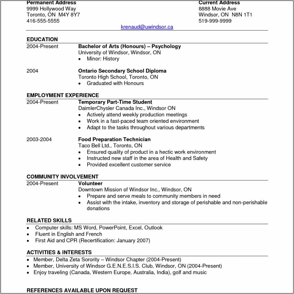 Resume Volunteer Experience Current Year To Present - Resume Example ...