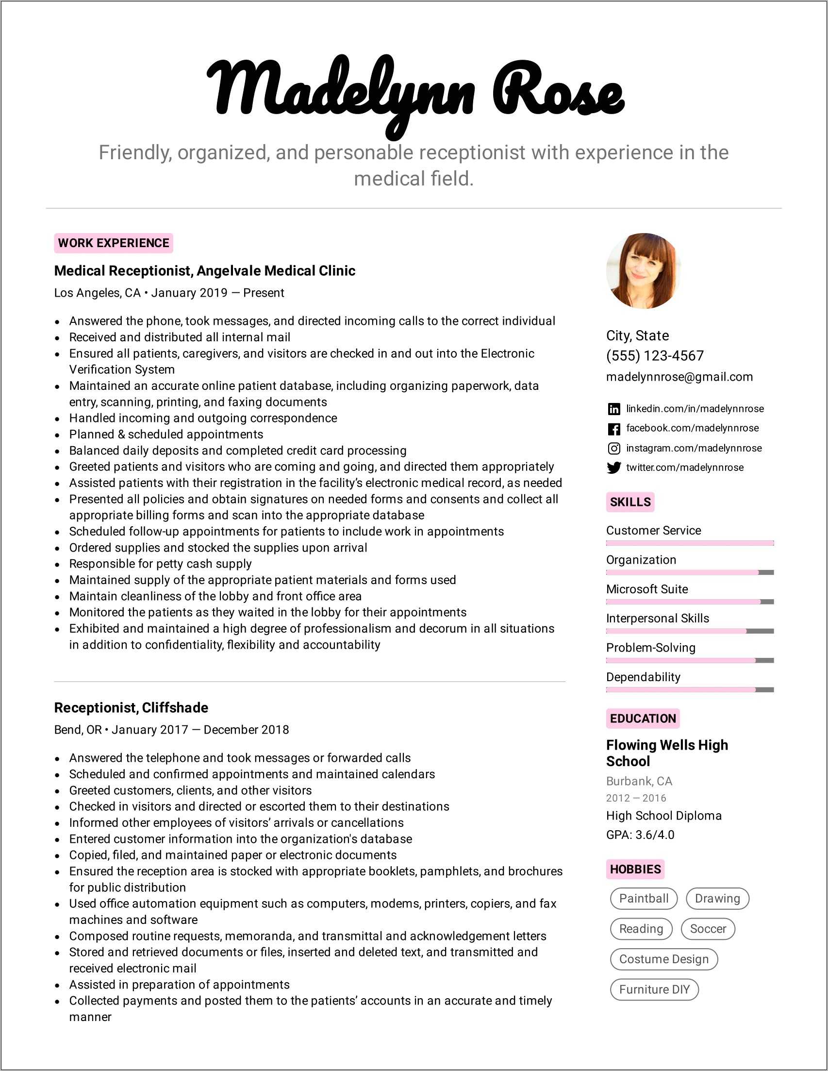 Resume With High School Diploma Word Template - Resume Example Gallery