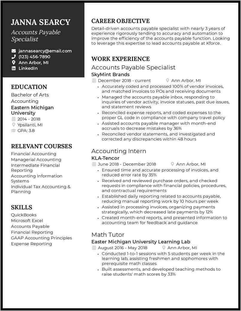 Samle Objectives For Resume For Internal Position - Resume Example Gallery