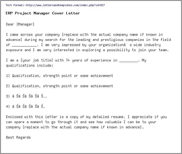 Sample Cover Letter For Program Manager Resume - Resume Example Gallery