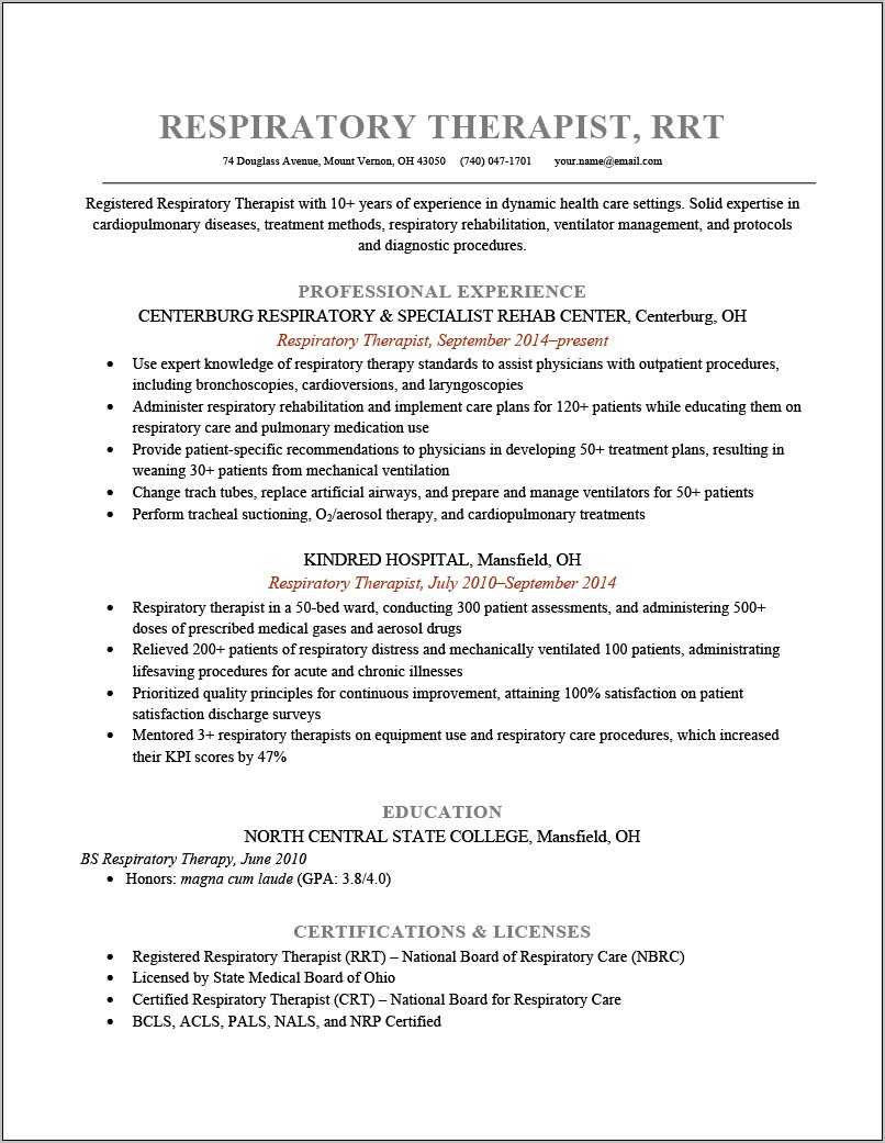 Sample Entry Level Physical Therapist Resume - Resume Example Gallery