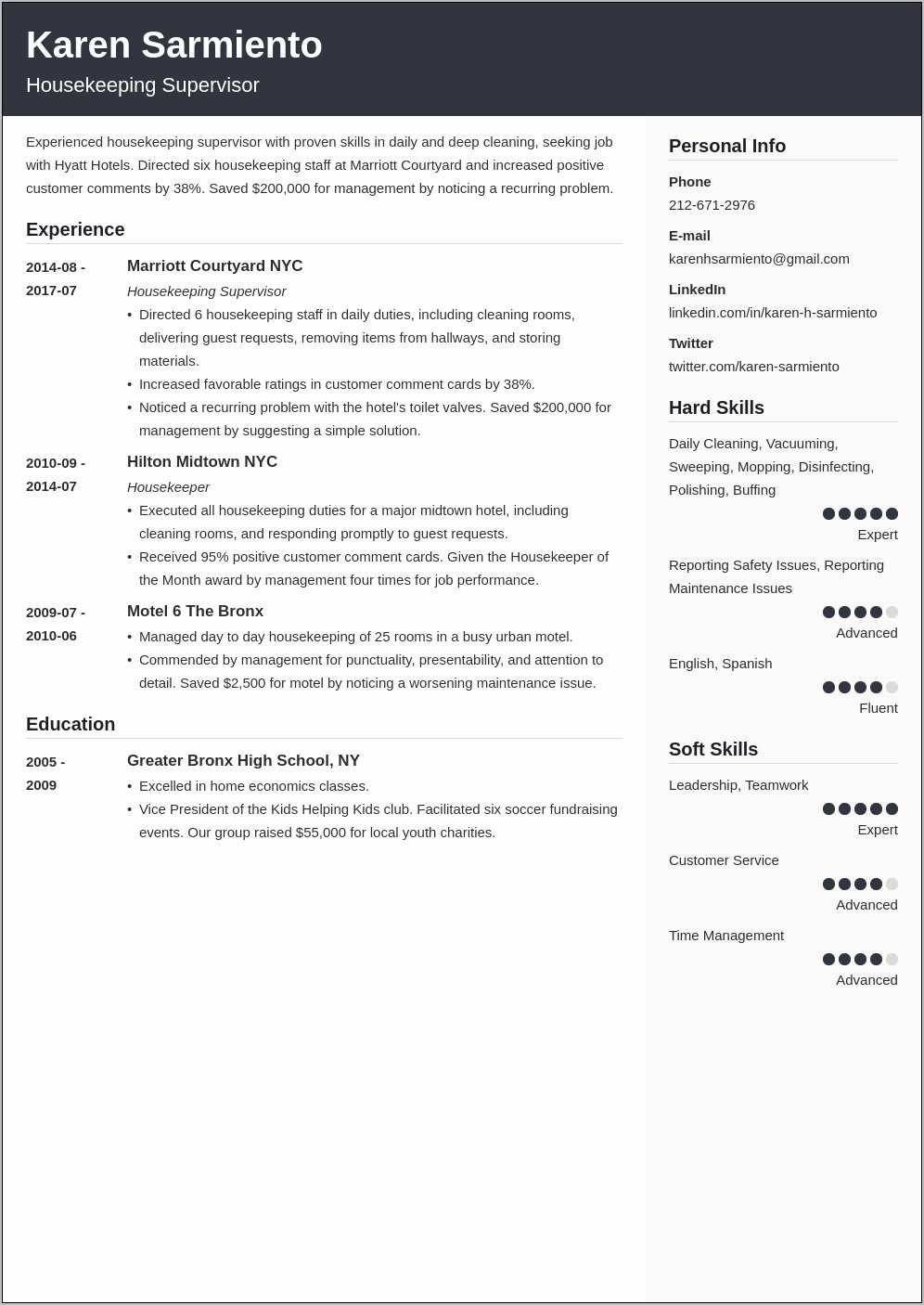 Sample Objective In Resume For Domestic Helper - Resume Example Gallery