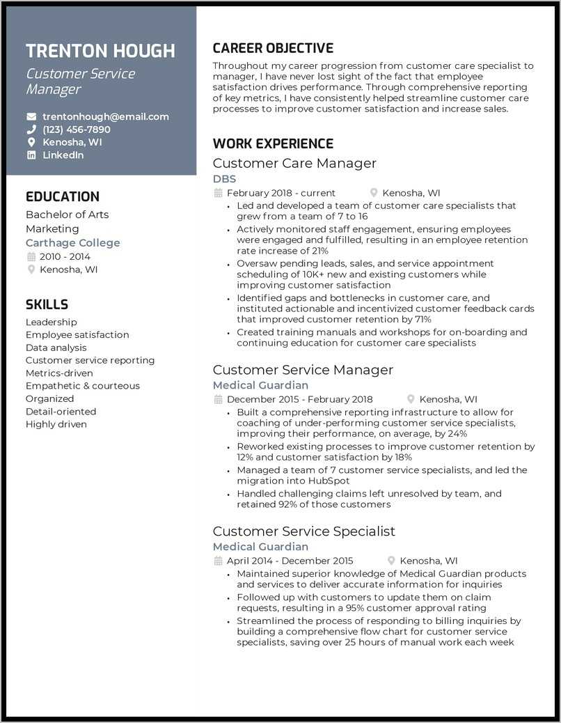 Sample Objective Statements For Customer Service Resume - Resume ...