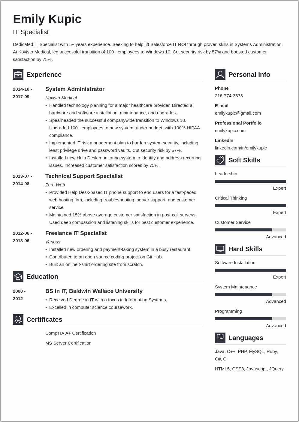 Sample Of Technical Skills In Resume - Resume Example Gallery