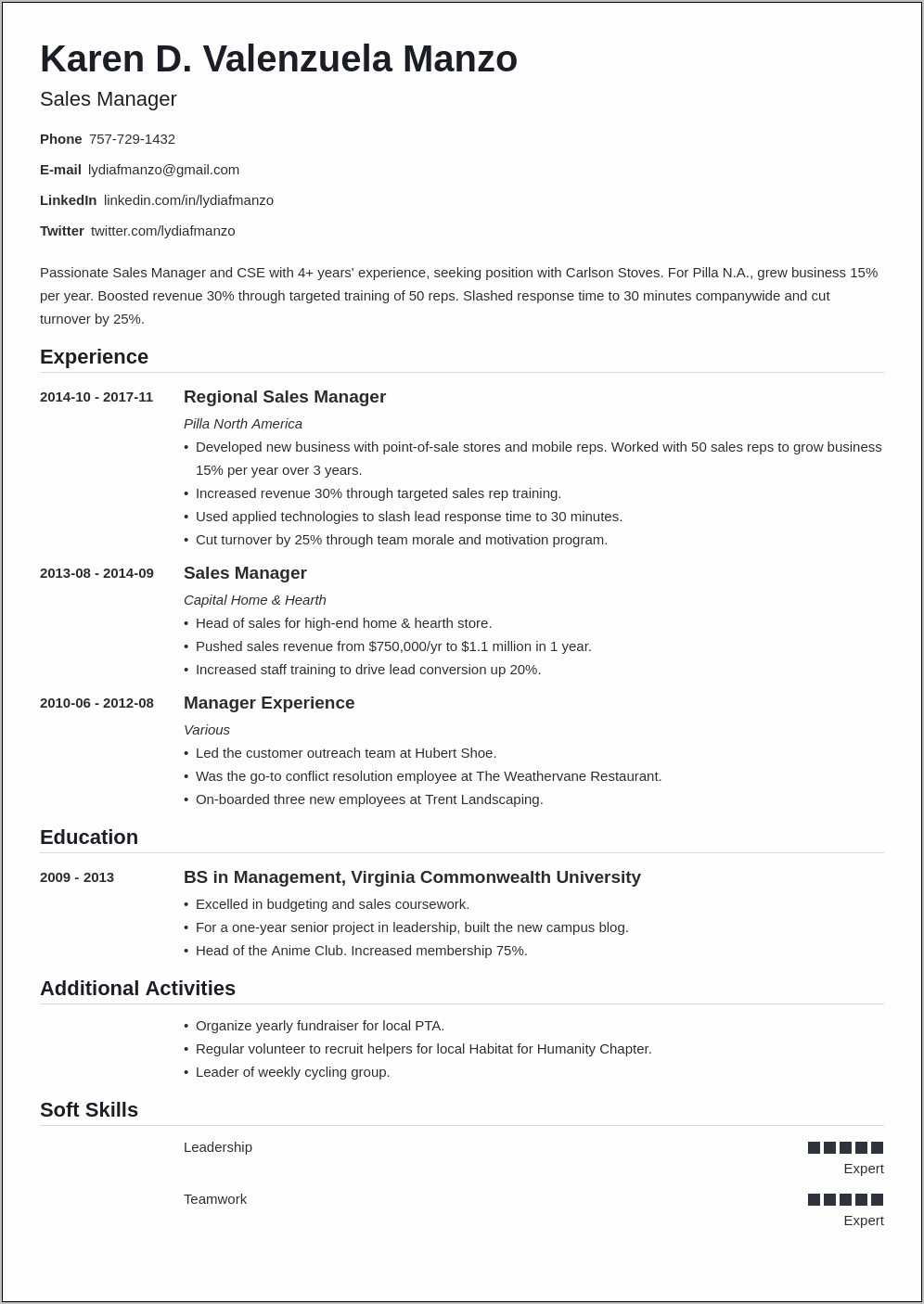 Sample Resume Applying For Any Position - Resume Example Gallery